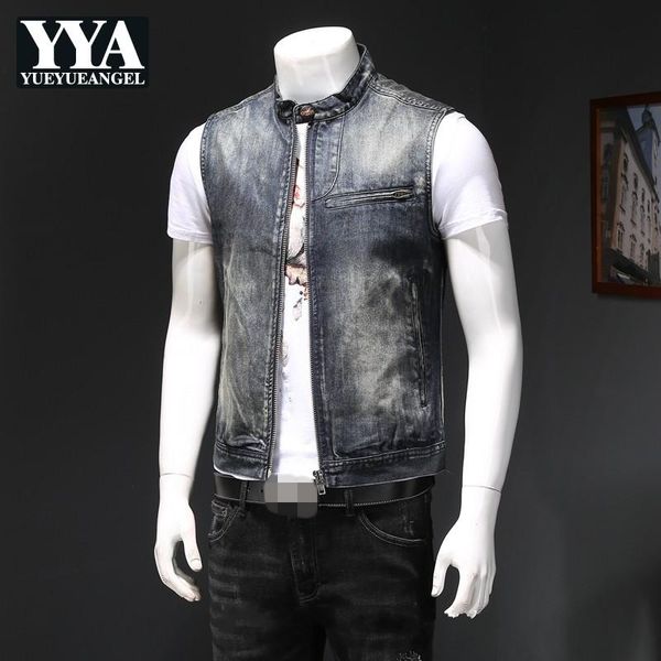 motorcycle stand zipper denim vest men vintage casual sleeveless jacket spring autumn street style slim waistcoat plus size 4xl men's v, Black;white
motorcycle stand zipper denim vest men vintage casual sleeveless jacket spring autumn street style slim waistcoat plus size 4xl men's v, Black;white