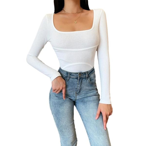 women's jumpsuits & rompers women basic bodycon bodysuits, casual square neck long sleeve rib knit on-piece tight leotard, Black;white
women's jumpsuits & rompers women basic bodycon bodysuits, casual square neck long sleeve rib knit on-piece tight leotard, Black;white