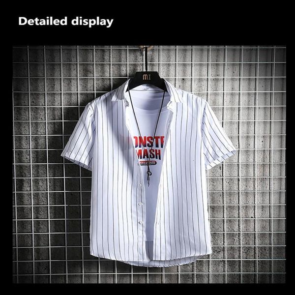 men's casual shirts summer fashion quick drying easy care short sleeve shirt slim stripe polyester n7iz, White;black
men's casual shirts summer fashion quick drying easy care short sleeve shirt slim stripe polyester n7iz, White;black