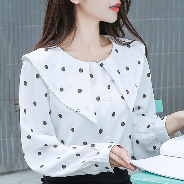blusas mujer de moda 2021 blouse women long sleeve shirts toos dot chiffon shirt blouses clothes blusa d420 women's &, White
blusas mujer de moda 2021 blouse women long sleeve shirts toos dot chiffon shirt blouses clothes blusa d420 women's &, White