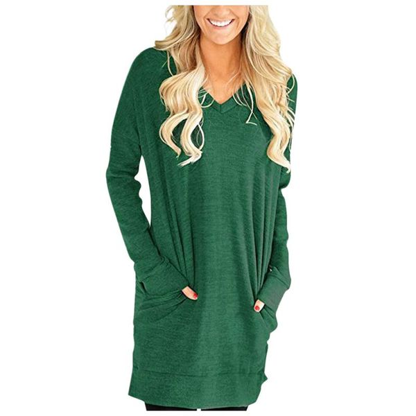 women's blouses & shirts v-neck solid color blouses women long sleeves with pockets autumn and winter blouse plus size women clothing, White
women's blouses & shirts v-neck solid color blouses women long sleeves with pockets autumn and winter blouse plus size women clothing, White