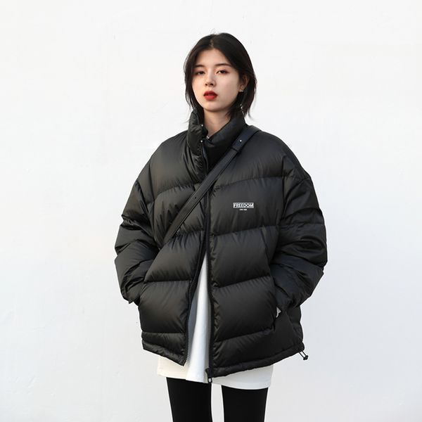 winter loose style stand collar down jacket white duck women's casual bread suit, Black
winter loose style stand collar down jacket white duck women's casual bread suit, Black