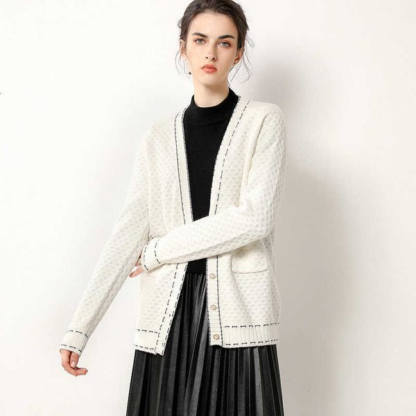 women's knits & tees autumn and winter fashion cardigan cashmere sweater women's 100% pure s6sg, White
women's knits & tees autumn and winter fashion cardigan cashmere sweater women's 100% pure s6sg, White