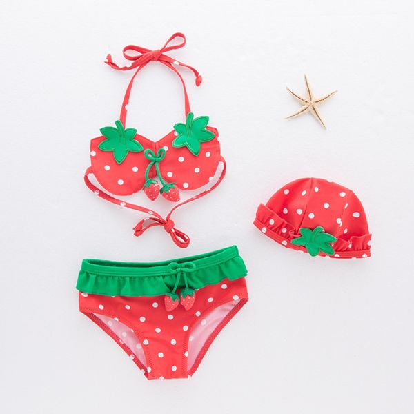 children's girls' split strawberry bikini spring swimsuit small frh sling swimsuit 3 piece set, White;black
children's girls' split strawberry bikini spring swimsuit small frh sling swimsuit 3 piece set, White;black