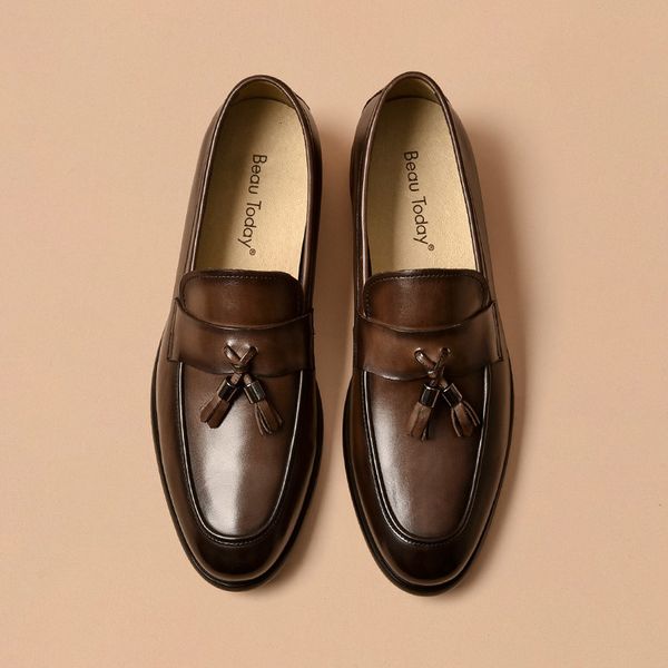 dress shoes penny loafers men genuine cow leather tassel decoration male slip on round toe fashion gentlemen shoes handmade 50045, Black
dress shoes penny loafers men genuine cow leather tassel decoration male slip on round toe fashion gentlemen shoes handmade 50045, Black
