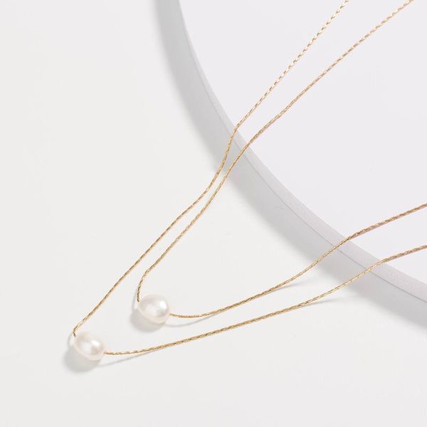 chains natural freshwater pearl card necklace fashion ladies multilayer street all-match elegant minimalist jewelry, Silver
chains natural freshwater pearl card necklace fashion ladies multilayer street all-match elegant minimalist jewelry, Silver