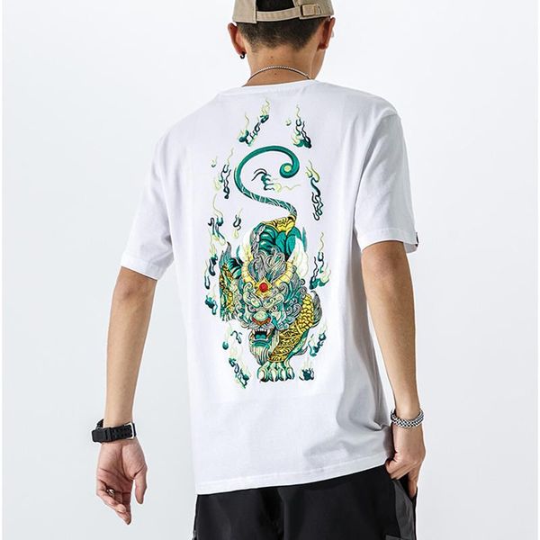 men's t-shirts animal embroidery t-shirt chinese style men streetwear harajuku tshirt summer japan short sleeve tees cotton casual clo, White;black
men's t-shirts animal embroidery t-shirt chinese style men streetwear harajuku tshirt summer japan short sleeve tees cotton casual clo, White;black