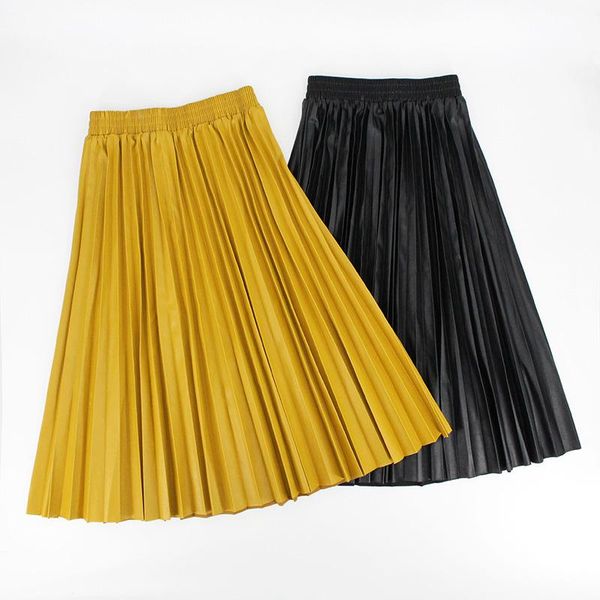 skirts autumn winter women pleated leather skirt high waist elastic a line knee length women's faldas mujer, Black
skirts autumn winter women pleated leather skirt high waist elastic a line knee length women's faldas mujer, Black
