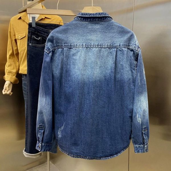men's casual shirts spring mens vintage denim cargo shirt washed single breasted loose fit long sleeve safari style work cowboy, White;black
men's casual shirts spring mens vintage denim cargo shirt washed single breasted loose fit long sleeve safari style work cowboy, White;black