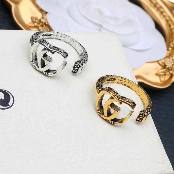 925 silver old letter pattern key opening ding yuxi's same versatile men's and women's ring, Golden;silver
925 silver old letter pattern key opening ding yuxi's same versatile men's and women's ring, Golden;silver