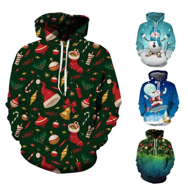 men's sweaters santa claus soft pullover colorful all match christmas hoodie for year, White;black
men's sweaters santa claus soft pullover colorful all match christmas hoodie for year, White;black