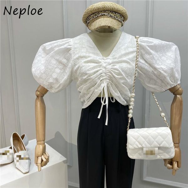 women's blouses & shirts neploe hollow out blouse women solid v neck flare sleeve ladies blusa summer 2021 fashion lace up pleated fem, White
women's blouses & shirts neploe hollow out blouse women solid v neck flare sleeve ladies blusa summer 2021 fashion lace up pleated fem, White