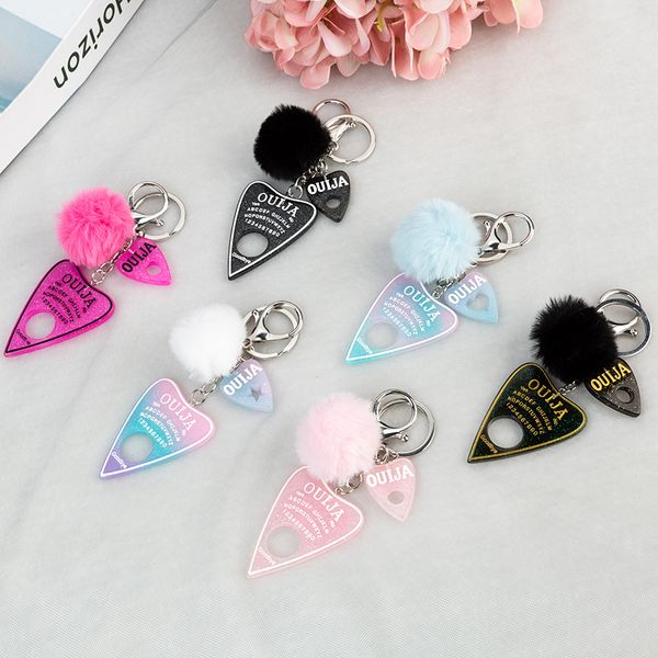Women Ouija Planchette Keychain Resin Pompom Charms Handbag Keyring With Puffer Ball Punk Board Crafts
Women Ouija Planchette Keychain Resin Pompom Charms Handbag Keyring With Puffer Ball Punk Board Crafts