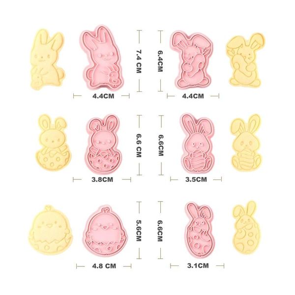 baking moulds 6pcs 3d easter cookie cutters mold cartoon plastic press mould biscuit cutter plunger stamp fondant cake tools
baking moulds 6pcs 3d easter cookie cutters mold cartoon plastic press mould biscuit cutter plunger stamp fondant cake tools
