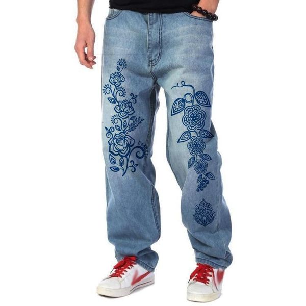 men's long pants baggy loose fit jeans rap hip hop skate denim trousers straight stretch casual floral, Blue
men's long pants baggy loose fit jeans rap hip hop skate denim trousers straight stretch casual floral, Blue