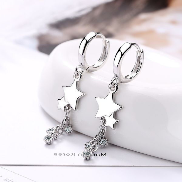 925 sterling silver crystal tassel star charm korean drop earring for women wedding statement jewelry eh604, Golden
925 sterling silver crystal tassel star charm korean drop earring for women wedding statement jewelry eh604, Golden