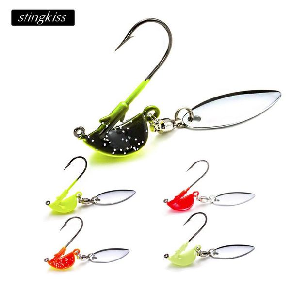 stingkiss 5pcs luminous lead head hook with rotating sequins soft bug jump bottom road sub bait fishing hooks
stingkiss 5pcs luminous lead head hook with rotating sequins soft bug jump bottom road sub bait fishing hooks
