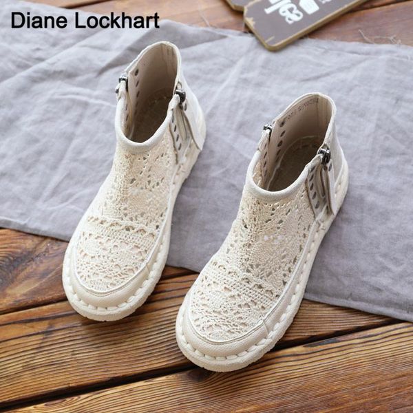 spring summer knitted women ankle boots reticulated hollow lace retro literature art fashion botines soft sole comfortable shoes, Black
spring summer knitted women ankle boots reticulated hollow lace retro literature art fashion botines soft sole comfortable shoes, Black