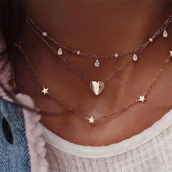 chokers miss jq fashion gold color love stars multi-layer choker necklace for women heart sequins pendant chain necklaces jewelry, Golden;silver
chokers miss jq fashion gold color love stars multi-layer choker necklace for women heart sequins pendant chain necklaces jewelry, Golden;silver