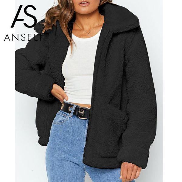 women's fur & faux anself elegant teddy coat women autumn winter warm zipper jacket female plush overcoat pocket outwear 3xl 9iz4, Black
women's fur & faux anself elegant teddy coat women autumn winter warm zipper jacket female plush overcoat pocket outwear 3xl 9iz4, Black