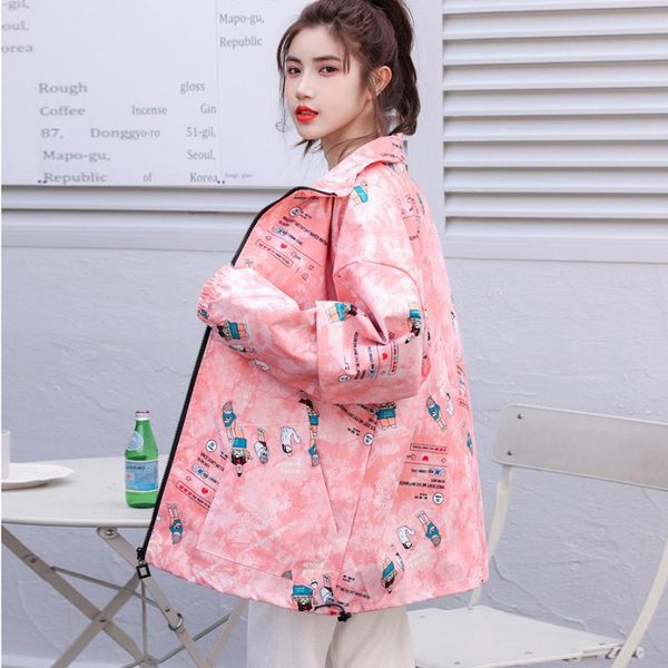 women's jackets 2021 autumn women hooded jacket floral cartoon printed causal windbreaker basic coats zipper famale fashin outwear, Black;brown
women's jackets 2021 autumn women hooded jacket floral cartoon printed causal windbreaker basic coats zipper famale fashin outwear, Black;brown