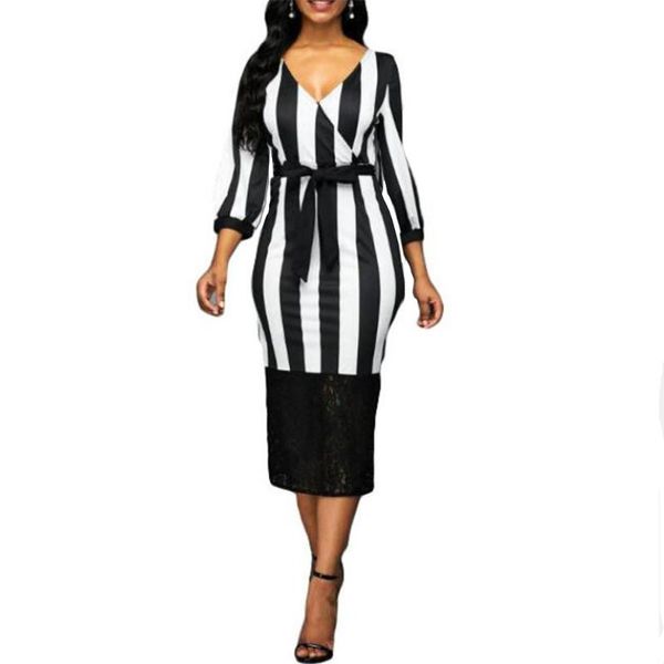 casual dresses woman dress 2021 spring summe v neck striped patchwork lace long party plus size slim office bodycon, Black;gray
casual dresses woman dress 2021 spring summe v neck striped patchwork lace long party plus size slim office bodycon, Black;gray