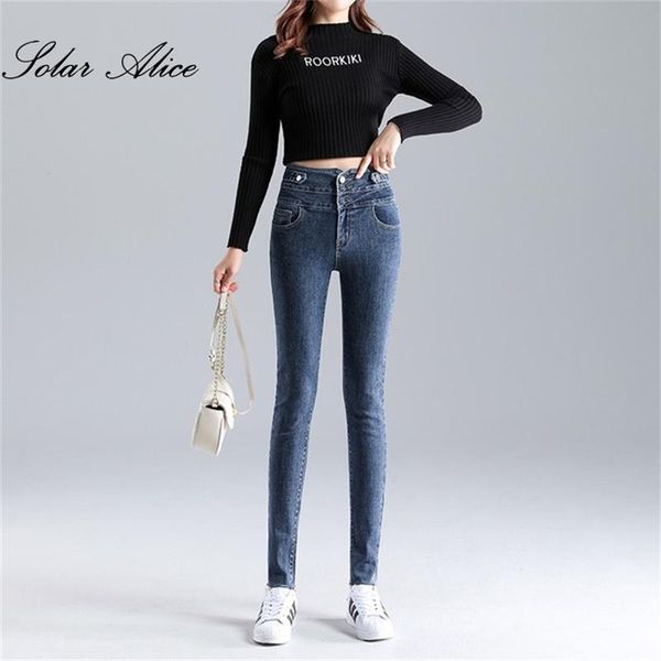 women's jeans 2021 autumn and winter high-waisted small-footed three-row button stretch slim casual pants, Blue
women's jeans 2021 autumn and winter high-waisted small-footed three-row button stretch slim casual pants, Blue