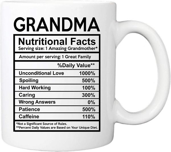 mugs grandma nutritional facts coffee mug - 11oz cup from granddaughter, grandson for birthday, christmas, anniversary, valentine's
mugs grandma nutritional facts coffee mug - 11oz cup from granddaughter, grandson for birthday, christmas, anniversary, valentine's