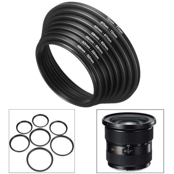 lens adapters & mounts 7 pcs aluminum universal adapter metal step up rings filter set 49-52-55-58-62-67-72-77 mm 49mm-77mm pography accesso
lens adapters & mounts 7 pcs aluminum universal adapter metal step up rings filter set 49-52-55-58-62-67-72-77 mm 49mm-77mm pography accesso