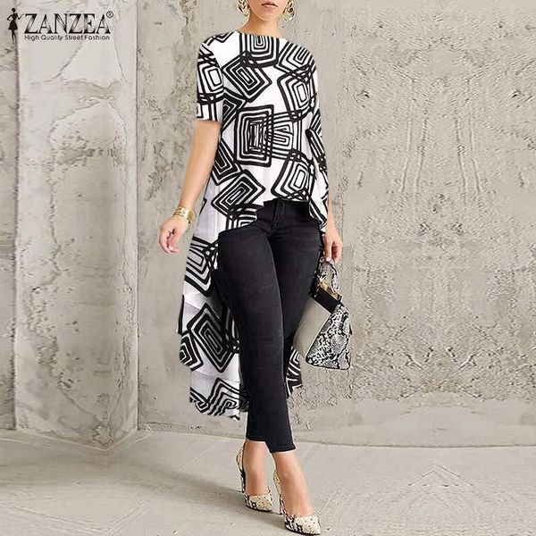 women's blouses & shirts vintage printed short sleeve shirt women summer asymmetrical blouse tunic loose blusas casual o neck high lo, White
women's blouses & shirts vintage printed short sleeve shirt women summer asymmetrical blouse tunic loose blusas casual o neck high lo, White