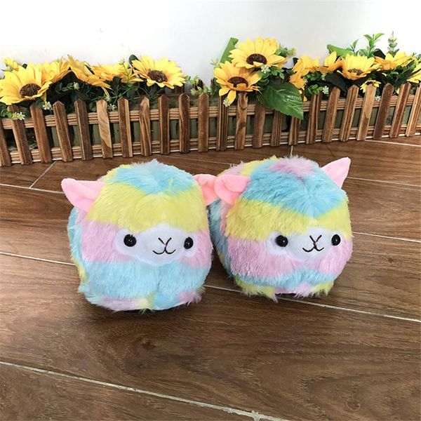 winter women's rainbow striped plush home warm slippers girl's cute cartoon alpaca indoor hairy slides house fluffy soft shoes, Black
winter women's rainbow striped plush home warm slippers girl's cute cartoon alpaca indoor hairy slides house fluffy soft shoes, Black