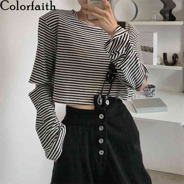 women spring summer t-shirt striped short cropped cutout vintage korean style wild ladies t6399 210427, Black;gray
women spring summer t-shirt striped short cropped cutout vintage korean style wild ladies t6399 210427, Black;gray