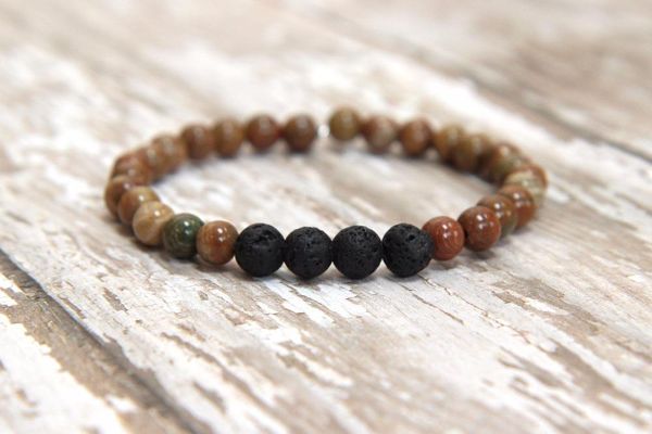 beaded, strands fashion 6mm nature lava stone bracelet diffuser jewelry rainbow jaspers bracelets mala gift for her yoga, Black
beaded, strands fashion 6mm nature lava stone bracelet diffuser jewelry rainbow jaspers bracelets mala gift for her yoga, Black