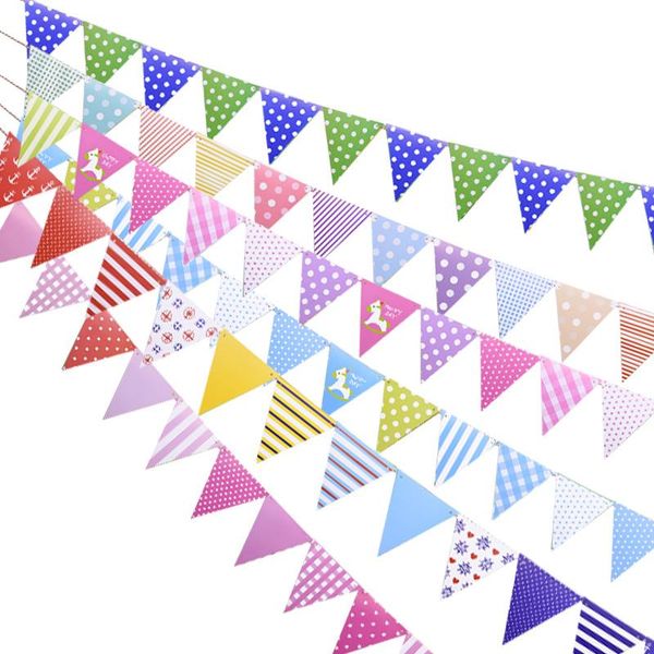 party decoration 1 set birthday pennant paper bunting garland polka dots striped pattern banners for baby room
party decoration 1 set birthday pennant paper bunting garland polka dots striped pattern banners for baby room