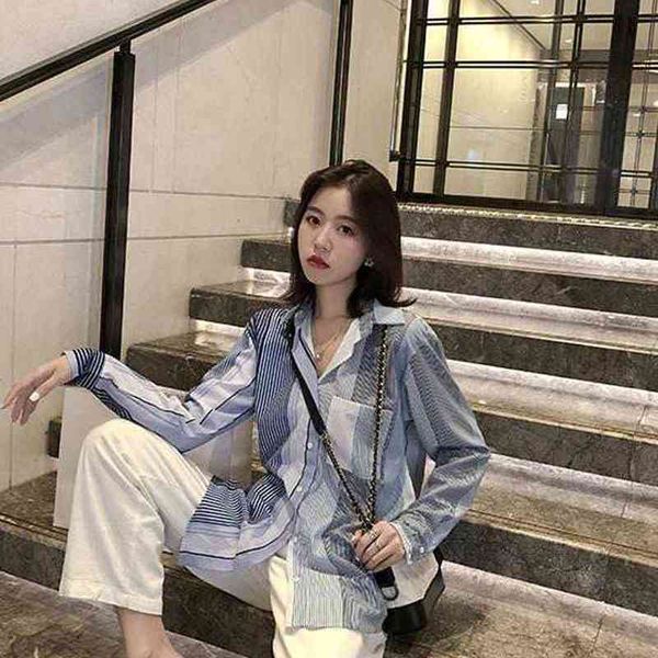 spring street style oversize women striped tunic shirt turn-down collar button up long sleeve ladies shirts female 210521, White
spring street style oversize women striped tunic shirt turn-down collar button up long sleeve ladies shirts female 210521, White