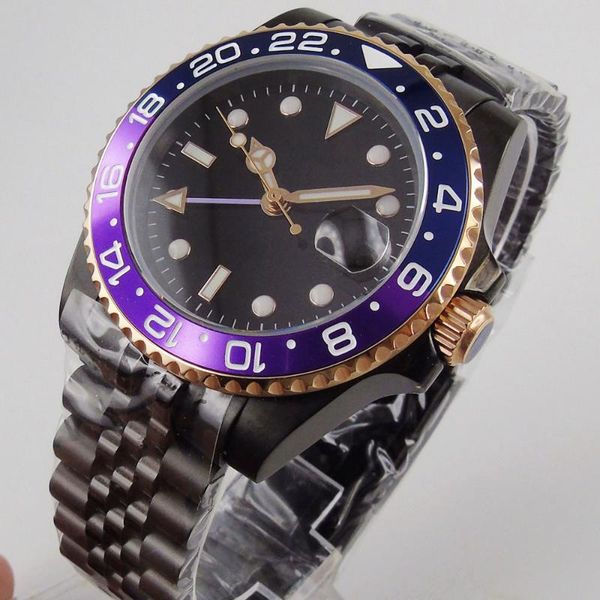 wristwatches 40mm black dial jubilee strap pvd gmt date indicator sapphire glass automatic men's watch wristwatch, Slivery;brown
wristwatches 40mm black dial jubilee strap pvd gmt date indicator sapphire glass automatic men's watch wristwatch, Slivery;brown
