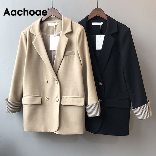 aachoae autumn women double breasted blazer coat plaid sleeve office ladies blazers notched collar pockets korean jacket 210413, White;black
aachoae autumn women double breasted blazer coat plaid sleeve office ladies blazers notched collar pockets korean jacket 210413, White;black