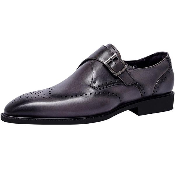 dress shoes men business oxford grey genuine leather brogue slip-on male buckle career, Black
dress shoes men business oxford grey genuine leather brogue slip-on male buckle career, Black