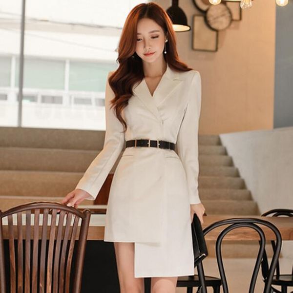 casual dresses christmas deals autumn elegant single notched women blazer dress irregular sashes ol style vestidos femme 2021 df455, Black;gray
casual dresses christmas deals autumn elegant single notched women blazer dress irregular sashes ol style vestidos femme 2021 df455, Black;gray