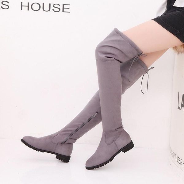boots winter models slim legs suede high tube elastic over the knee low heel knight woman plush women platform an4s, Black
boots winter models slim legs suede high tube elastic over the knee low heel knight woman plush women platform an4s, Black