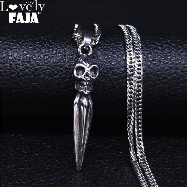 pendant necklaces afawa fashion skull sword stainless steel necklace chain men silver color jewelry cadenas para hombre nzz6s03
pendant necklaces afawa fashion skull sword stainless steel necklace chain men silver color jewelry cadenas para hombre nzz6s03