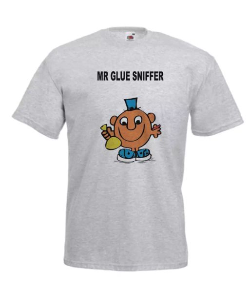 mr glue sniffer funny party mens women funny t-shirt birthday christmas gift, White;black
mr glue sniffer funny party mens women funny t-shirt birthday christmas gift, White;black