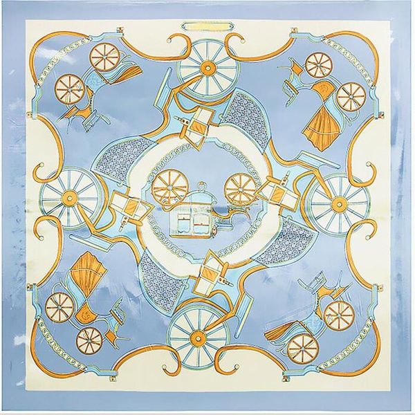 scarves 90x90cm european style imitation silk scarf women carriage chain classic patter paint neckerchief bandana large square, Blue;gray
scarves 90x90cm european style imitation silk scarf women carriage chain classic patter paint neckerchief bandana large square, Blue;gray
