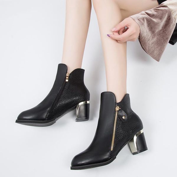 boots plus size winter women shoes woman leather zipper fashion square high heels short ankle botas mujer, Black
boots plus size winter women shoes woman leather zipper fashion square high heels short ankle botas mujer, Black