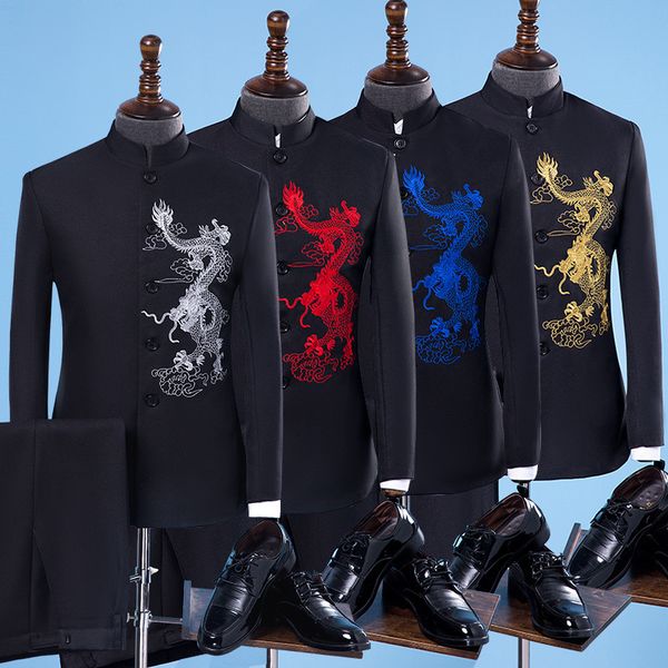 suits embroidery blazer dragon dress latest coat designs marriage suit men masculino wedding men's black stand collar, White;black
suits embroidery blazer dragon dress latest coat designs marriage suit men masculino wedding men's black stand collar, White;black