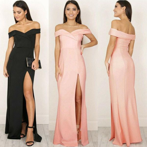 casual dresses women off shoulder spliting dress strpless ankle-length solid long split maxi evening party s-xl, Black;gray
casual dresses women off shoulder spliting dress strpless ankle-length solid long split maxi evening party s-xl, Black;gray