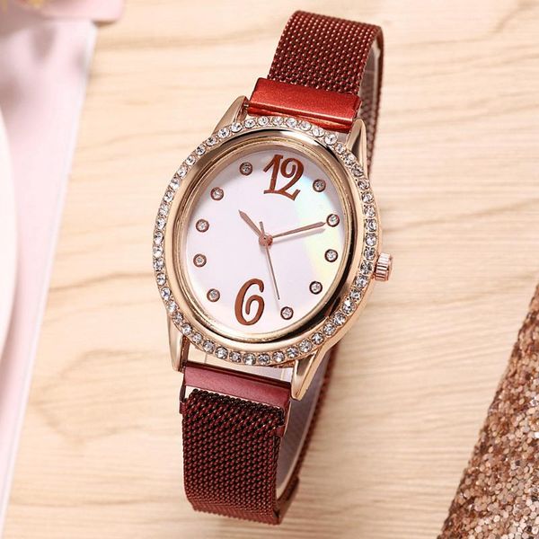 wristwatches simple crystal dial watch women luxury classic magnetic buckle watches clock bracelet wrist quartz female wm1023, Slivery;brown
wristwatches simple crystal dial watch women luxury classic magnetic buckle watches clock bracelet wrist quartz female wm1023, Slivery;brown