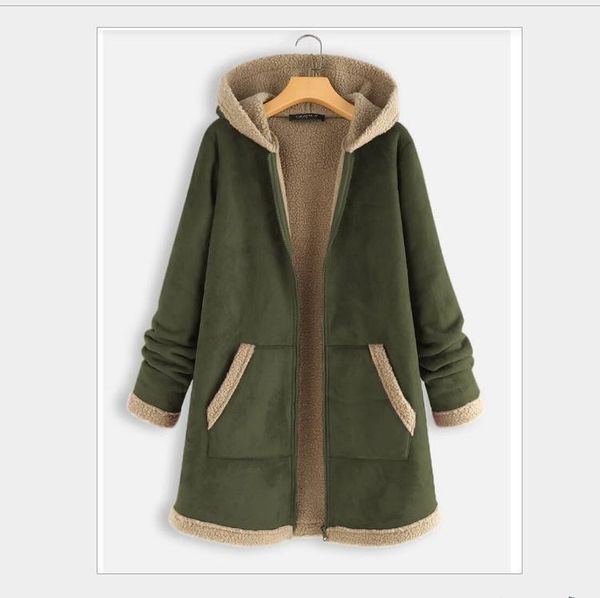 women's wool & blends autumn winter large size long sleeve thick fleece hooded print fashion coat in stock women, Black
women's wool & blends autumn winter large size long sleeve thick fleece hooded print fashion coat in stock women, Black