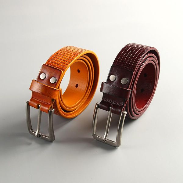 belts 2021 men's three-dimensional check belt fashion texture leather needle buckle retro classic, Black;brown
belts 2021 men's three-dimensional check belt fashion texture leather needle buckle retro classic, Black;brown