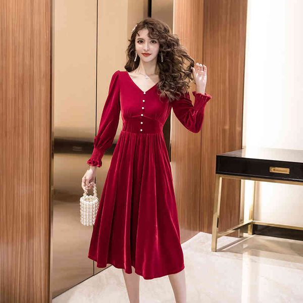 autumn hepburn small black dress gold velvet long sleeve dress wine red french retro slim dress 210412, Black;gray
autumn hepburn small black dress gold velvet long sleeve dress wine red french retro slim dress 210412, Black;gray